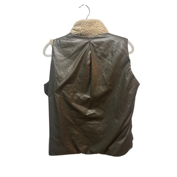 Patagonia Vest Women's Large Fleece Oatmeal Retro Deep Pile Reversible Los Lobos - Picture 4 of 6